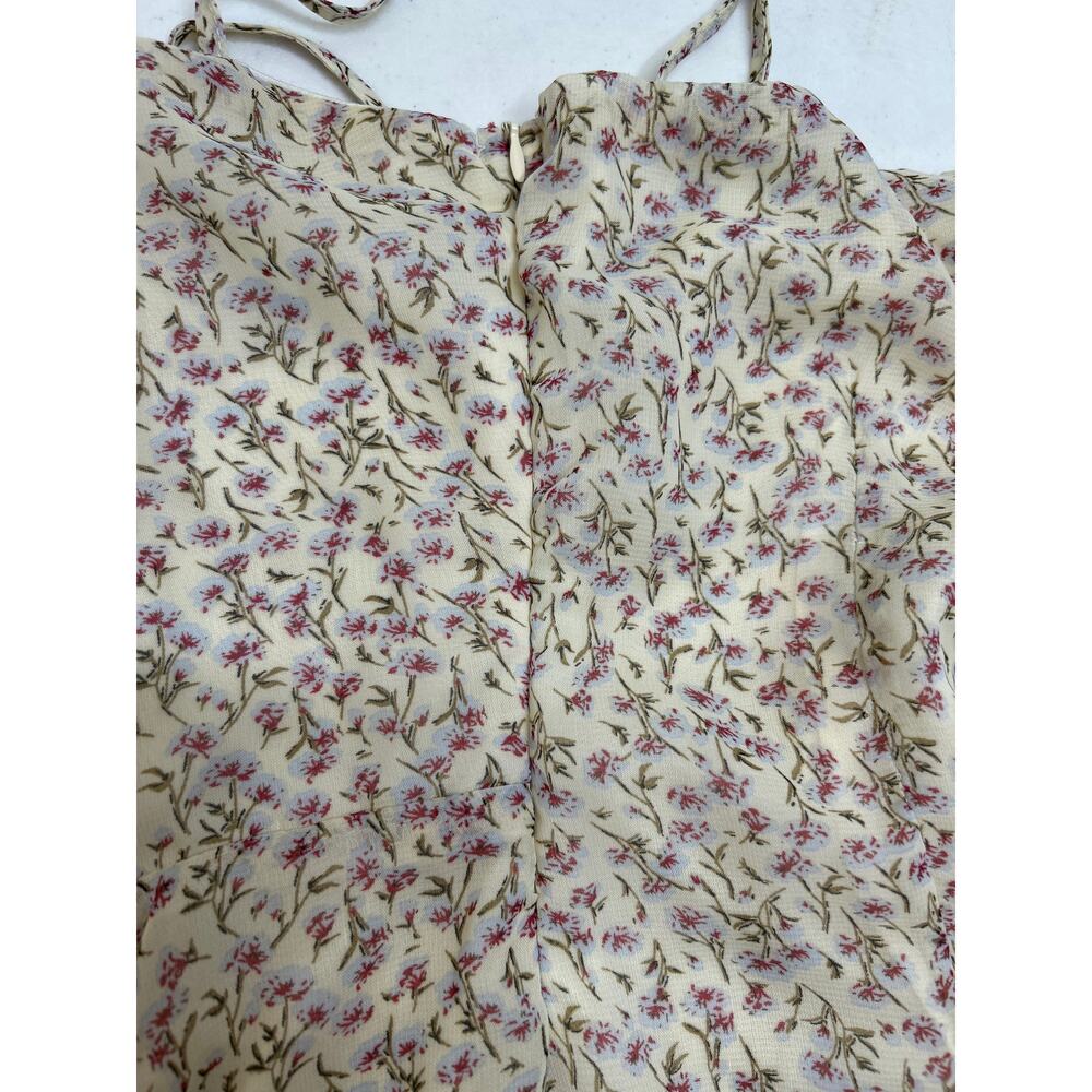 Nasty Gal Seeds Must Floral Square Neck mini dress in size 2. Ivory/Purple - Picture 7 of 7